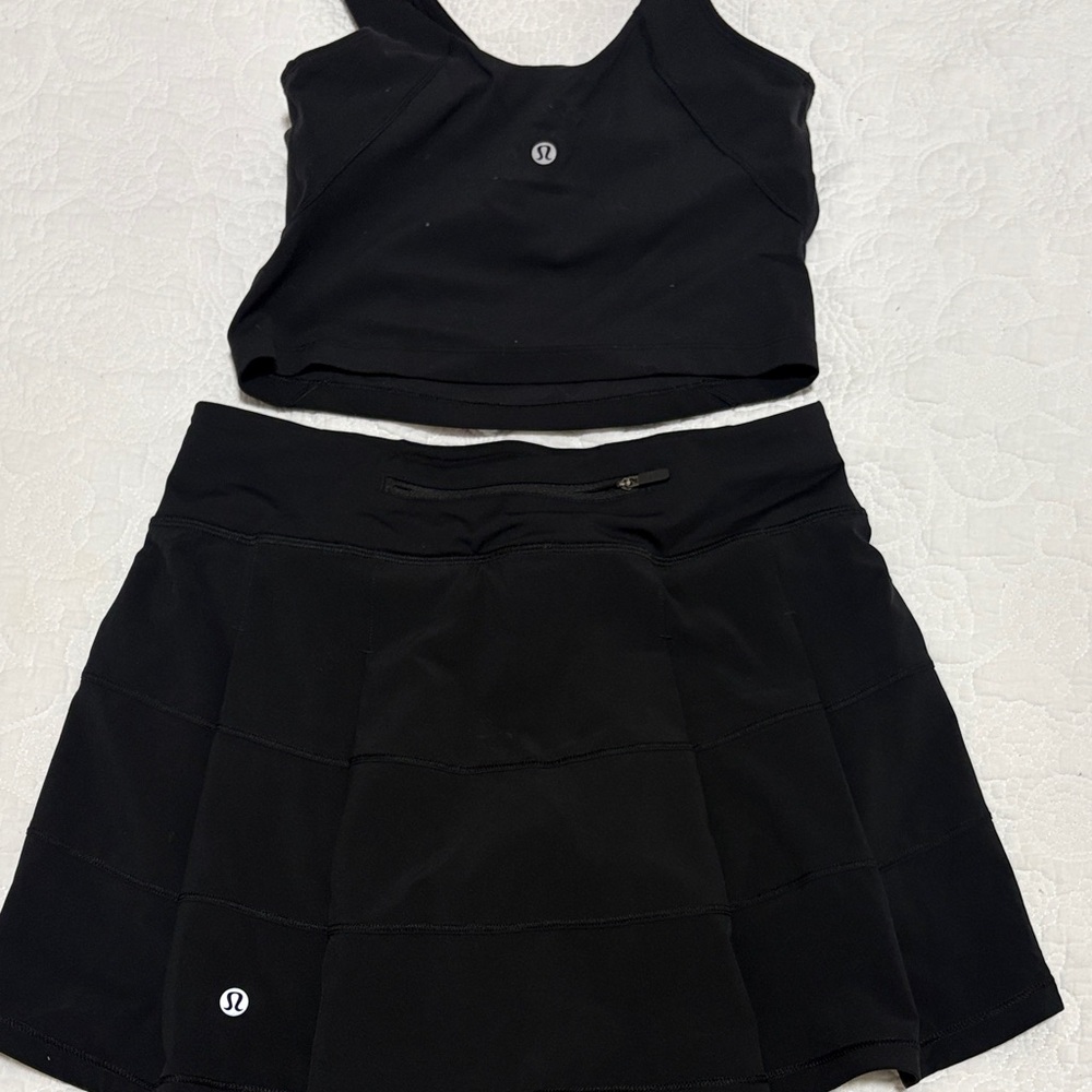lululemon athletica Black tennis skirt size 4, Align tank black size 6 - Picture 1 of 4